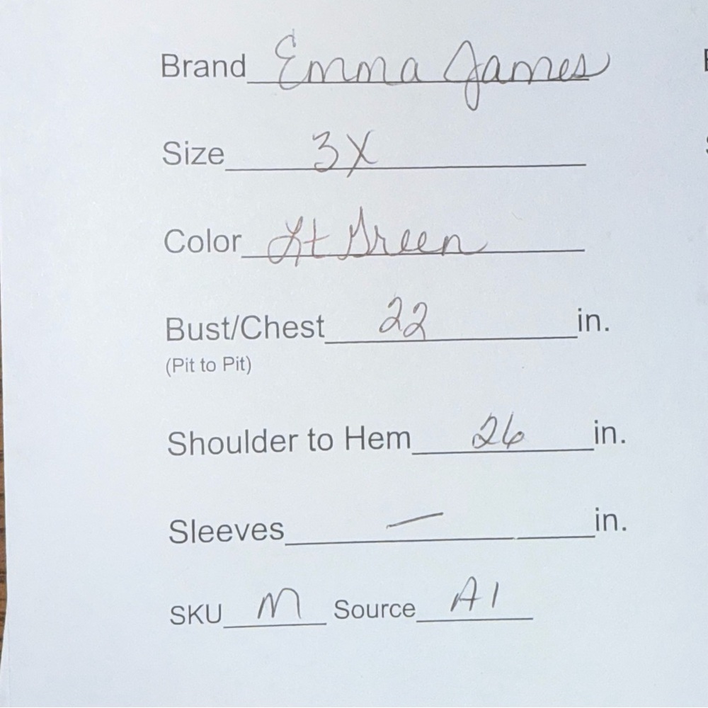 Emma James Green Knit Tank Top Contrast Trim Sleeveless Plus 3X - Picture 8 of 8